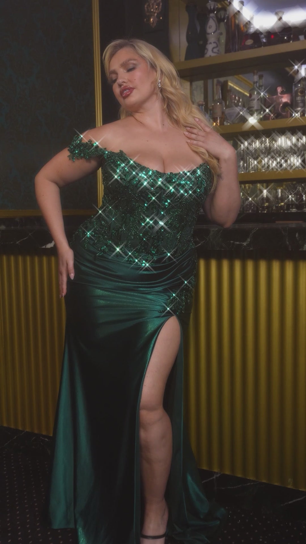 Ladivine CDS537C Black&Emerald&Mocha-Gold