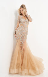 Jovani 02537 Nude-Silver-Gold