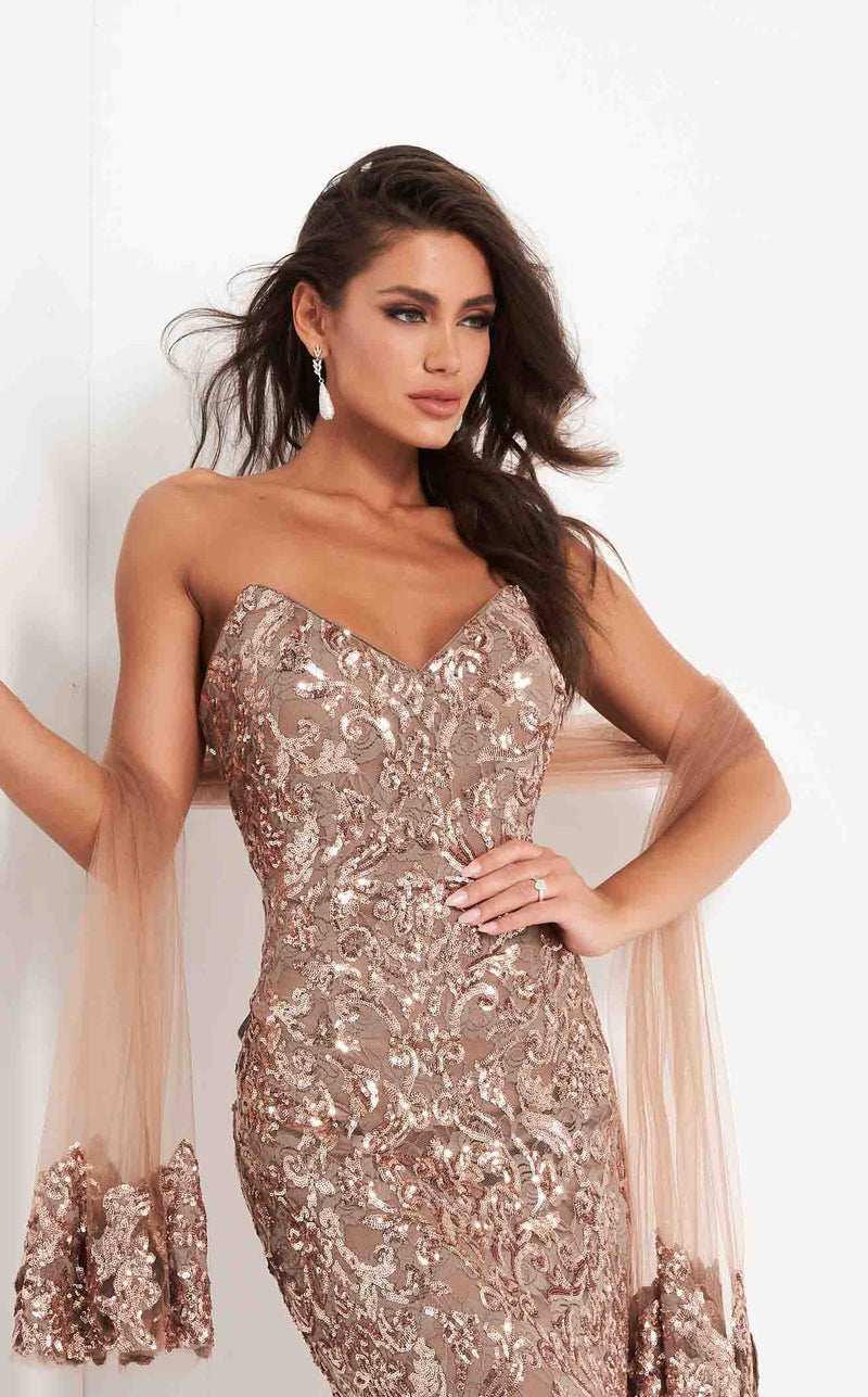 Jovani Gold Sequin Prom Dress Jovani 05054CL Jovani Gold Sequin Prom Dress Jovani 05054CL