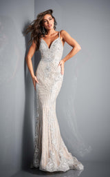 Jovani 05752 Silver/Nude