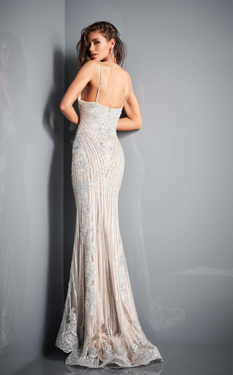 Jovani 05752 Silver/Nude