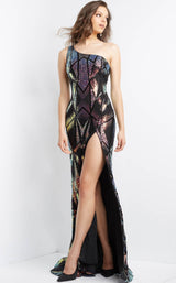 Jovani 06417 Black-Pink