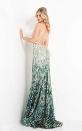 Jovani 06459 Silver-Green