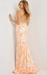 Jovani 08255 Ivory-Light-Orange