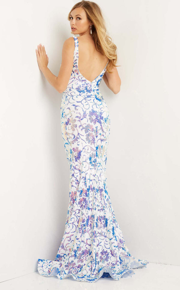Jovani 08257 Ivory-Purple
