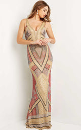 Jovani 08445 Nude Multi