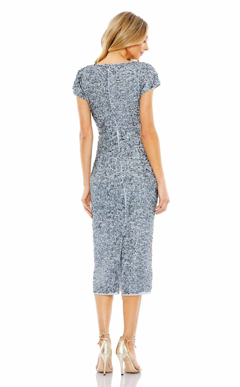 【MAC DUGGAL】ロング ワンピース 花柄 ビーズ フリル ホワイト Mac Duggal 10766 Dress | NewYorkDress.com