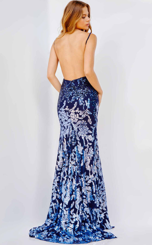 Jovani 09749 Navy-Light-Blue