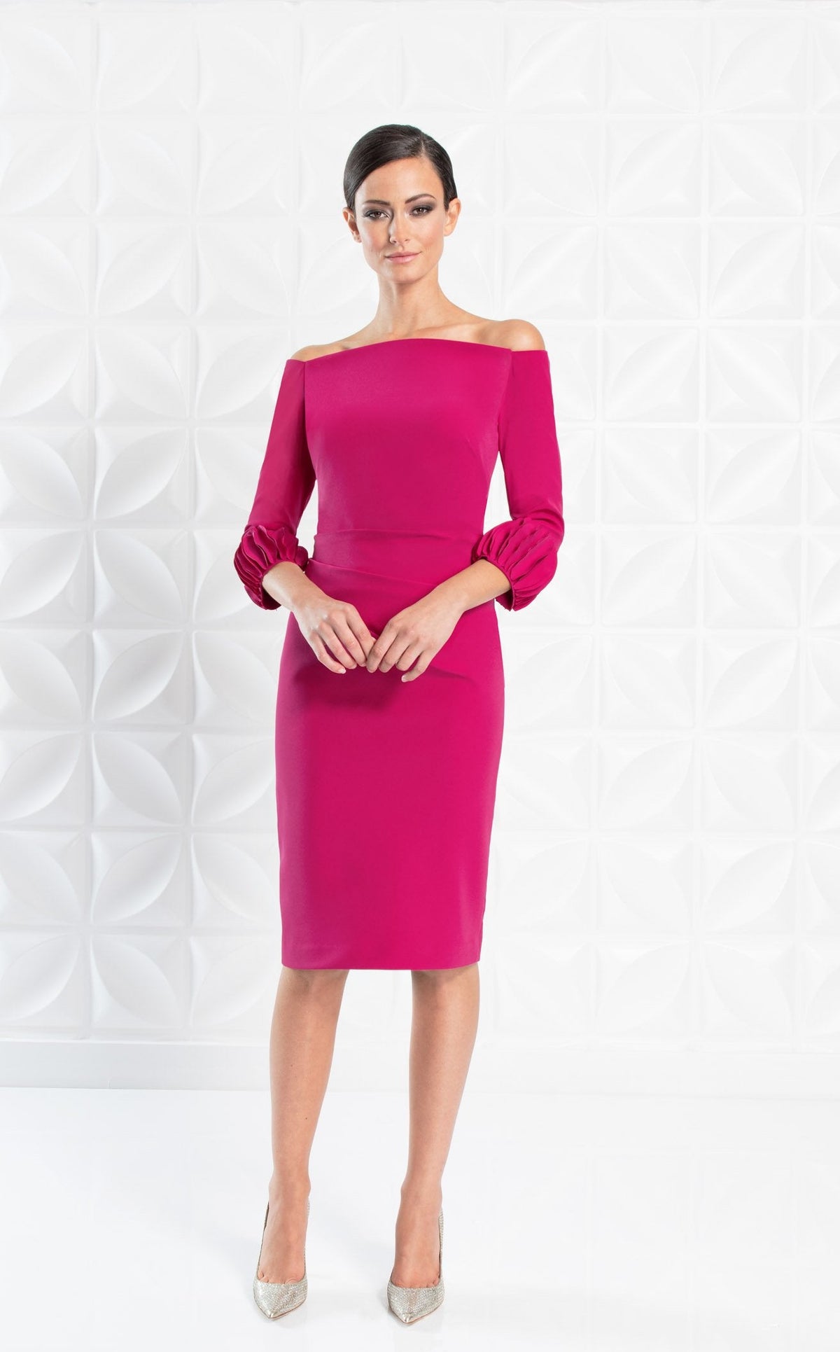 Outfit Female Long Sleeve Hot Pink Bodycon Dress Alexander By Daymor 1281  Prom Dress Fuchsia NewYorkDress