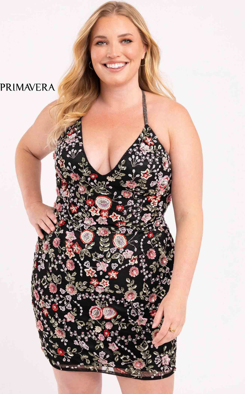 Primavera Couture 14034 Dress Black-Multi