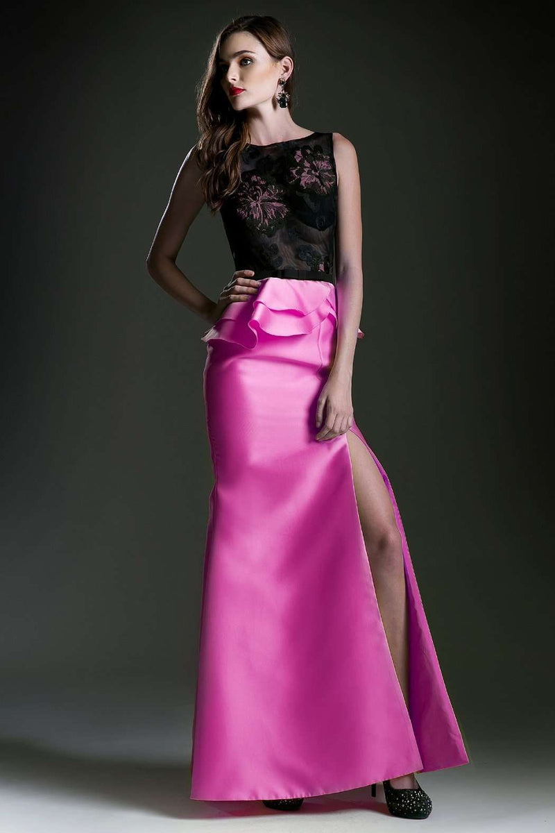 leo satin dress Leo Satin Floral Print Dress
