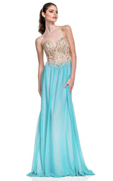 Terani 151P0027 WH Aqua/Nude