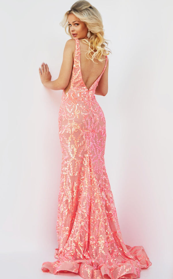 Jovani 22811 Iridescent Coral