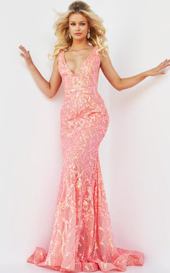 Jovani 22811 Iridescent Coral