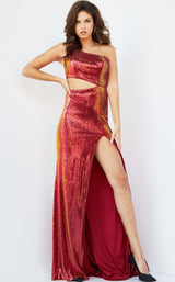 Jovani 22855 Iridescent Red