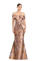 Daymor 1852F23 Dress Mocha-Multi