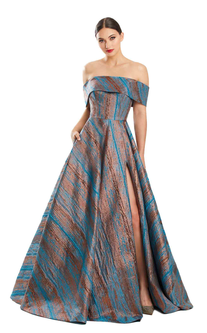 Alexander by Daymor 1872F23 Prom Dress - Copper-Blue | NewYorkDress Alexander by Daymor 1872F23 Prom Dress - Copper-Blue | NewYorkDress