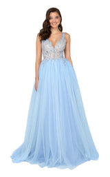 Terani 1911P8527 Light Blue/Nude