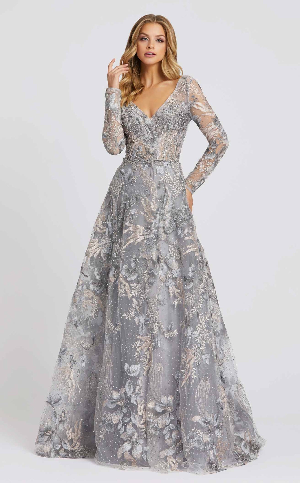 【Mac Duggal 】エレガント♪ティアードスリーブ Mac Duggal 20214 Dress | NewYorkDress.com