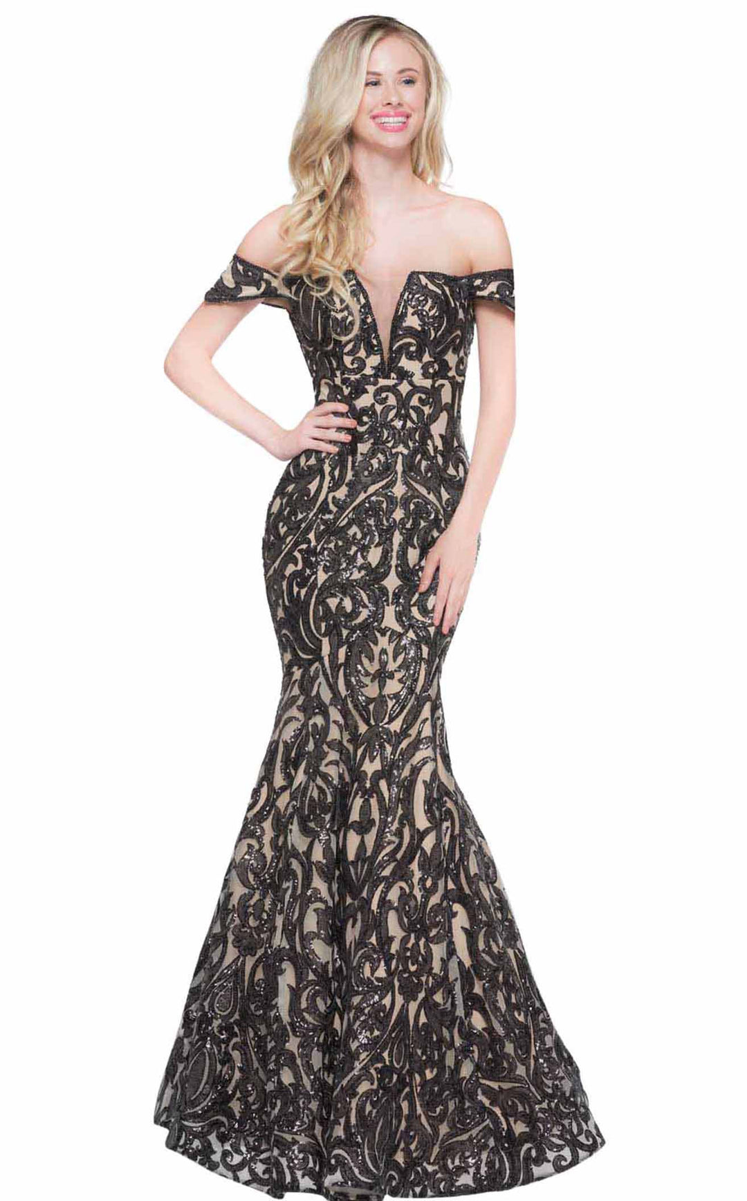 Colors Dress 2037 Black-Nude
