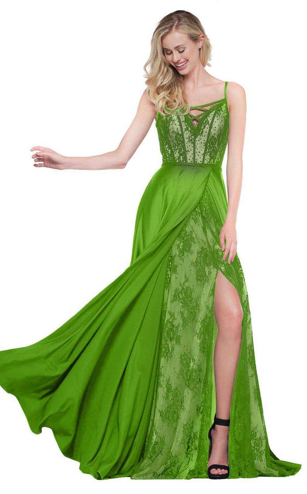 Colors Dress 2057 Green/Nude