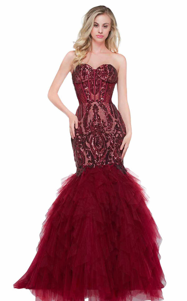 Colors Dress 2067 Wine-Nude