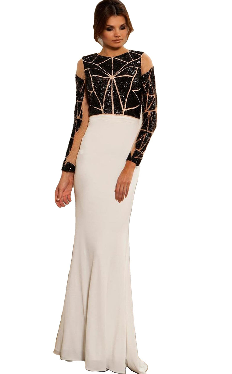 Jovani 21273 Ivory-Black