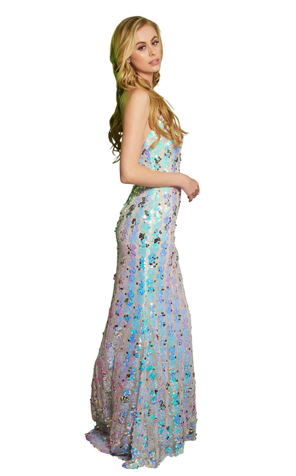 Colors Dress 2213 Dress Blue-Ivory