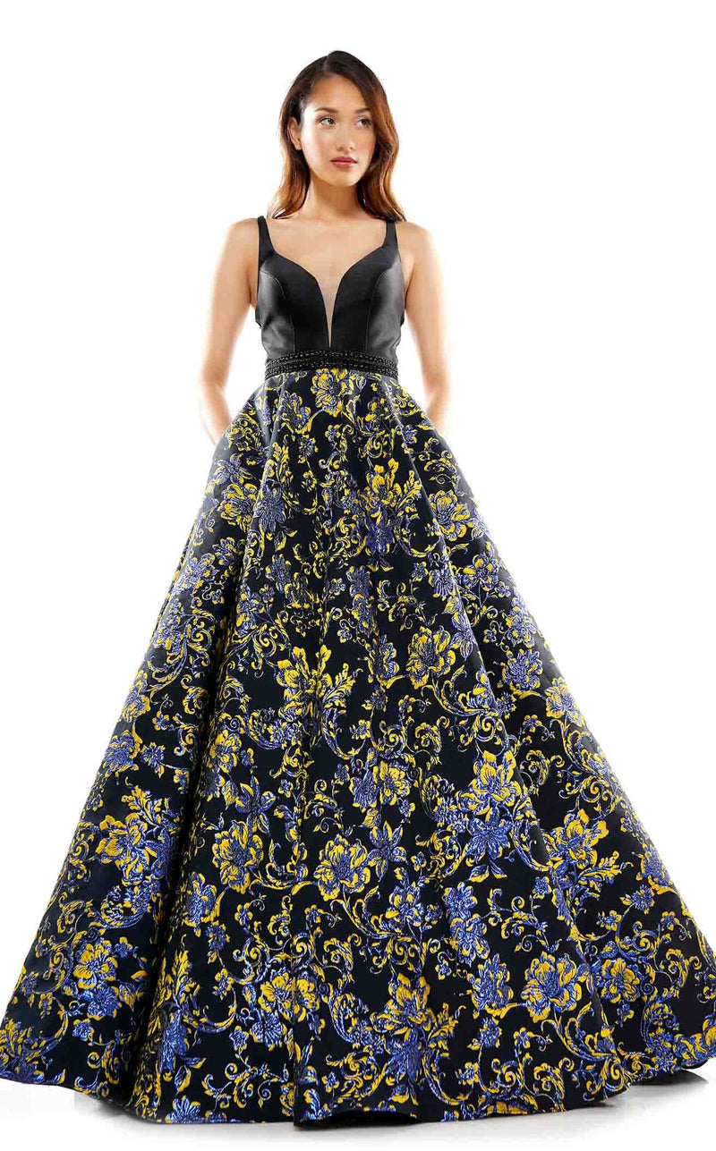 Colors Dress 2273 Dress Yellow-Royal