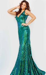 Jovani 23007 Iridescent Green