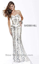 Sherri Hill 2813 Ivory/Gold/Silver