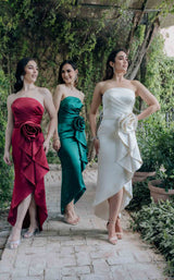 Terani 232C1122 Wine and Emerald and Cream