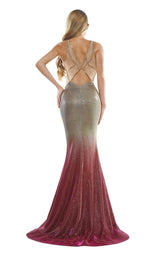 Colors Dress 2350 Dress Gold-Fuschia