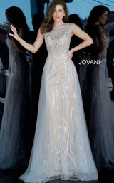 Jovani 2352BG Silver/Nude