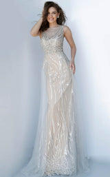 Jovani 2352BG Silver/Nude