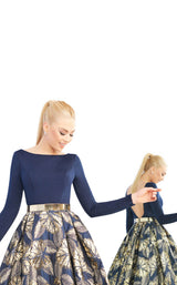 Mac Duggal 25950I Navy Gold