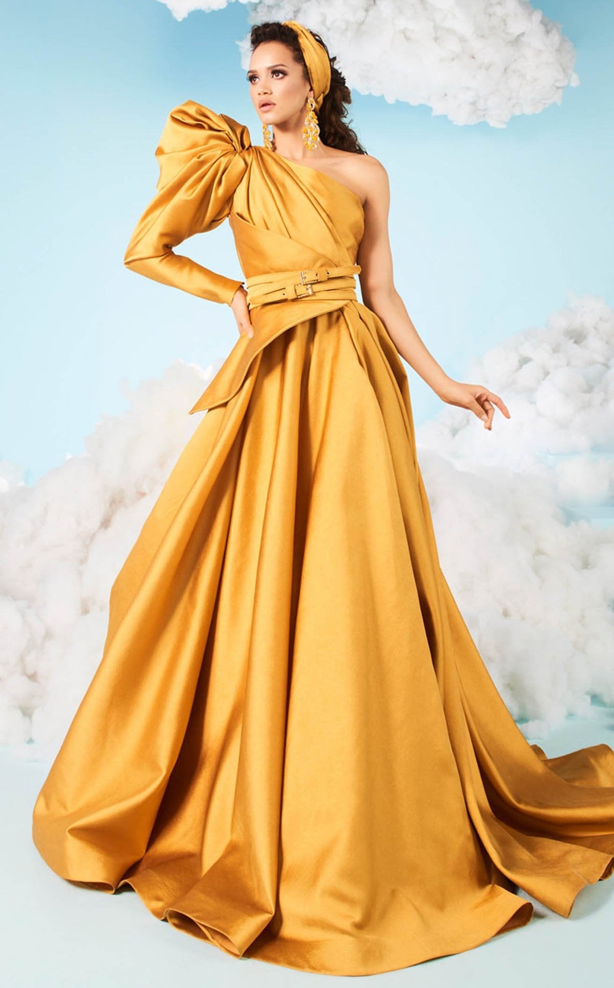 Bohemian Attire Boohoo Yellow Wrap Dress MNM Couture 2636 Dress