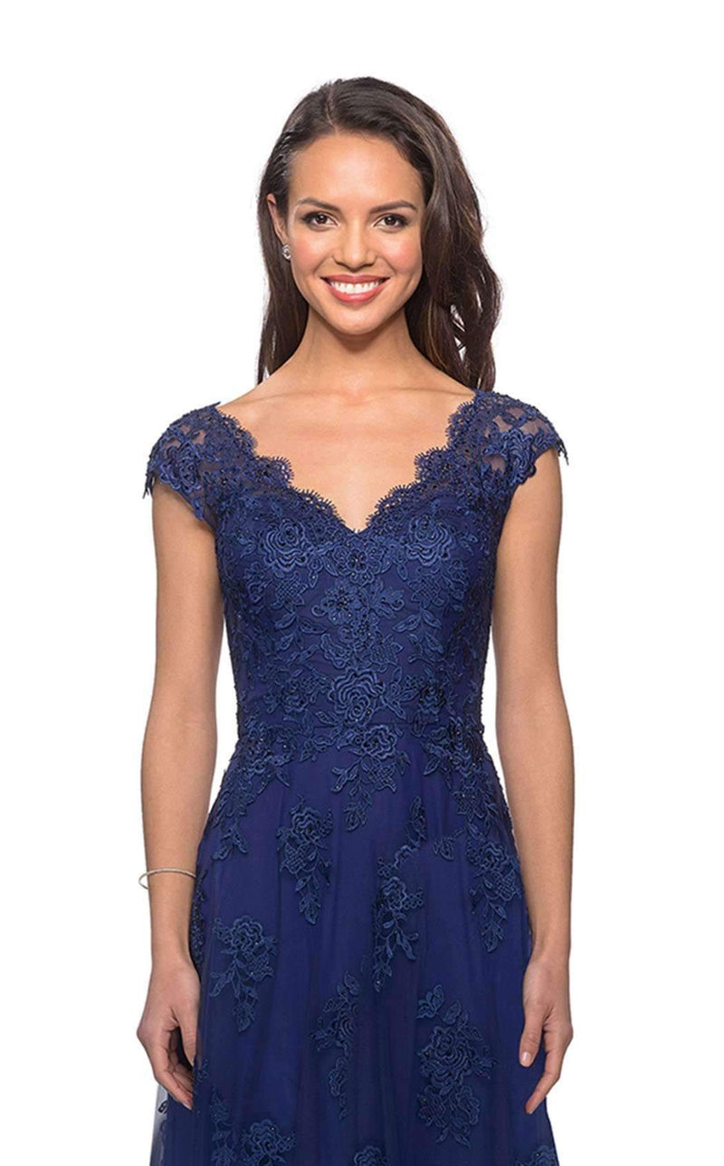 Clemence Lace Maternity Dress Steel Blue