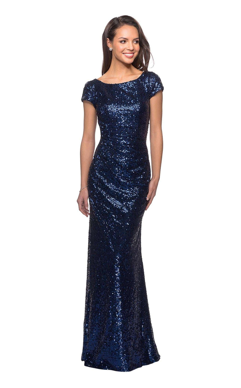 calvin klein navy blue long dress Amazon.com: Calvin Klein Long Sleeve Gown with Neckline Slits Twilight 2 : Clothing, Shoes & Jewelry