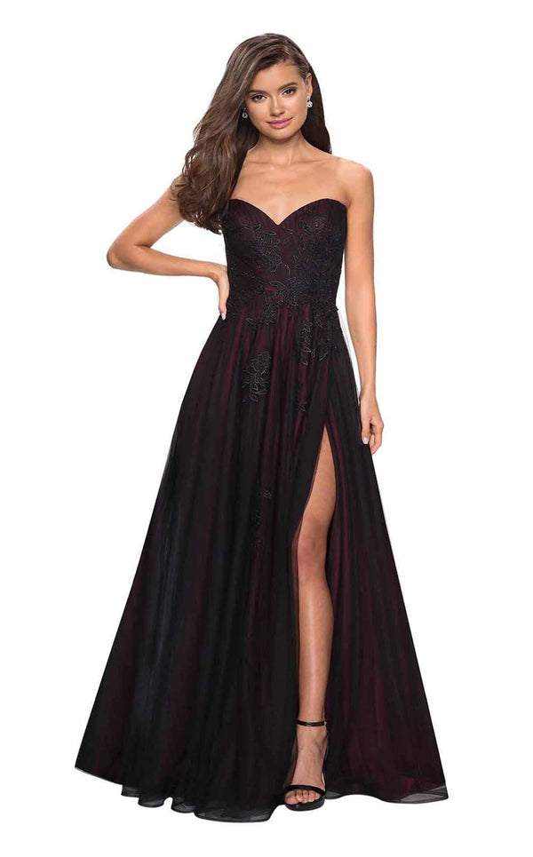 La Femme 27774 Black-Burgundy