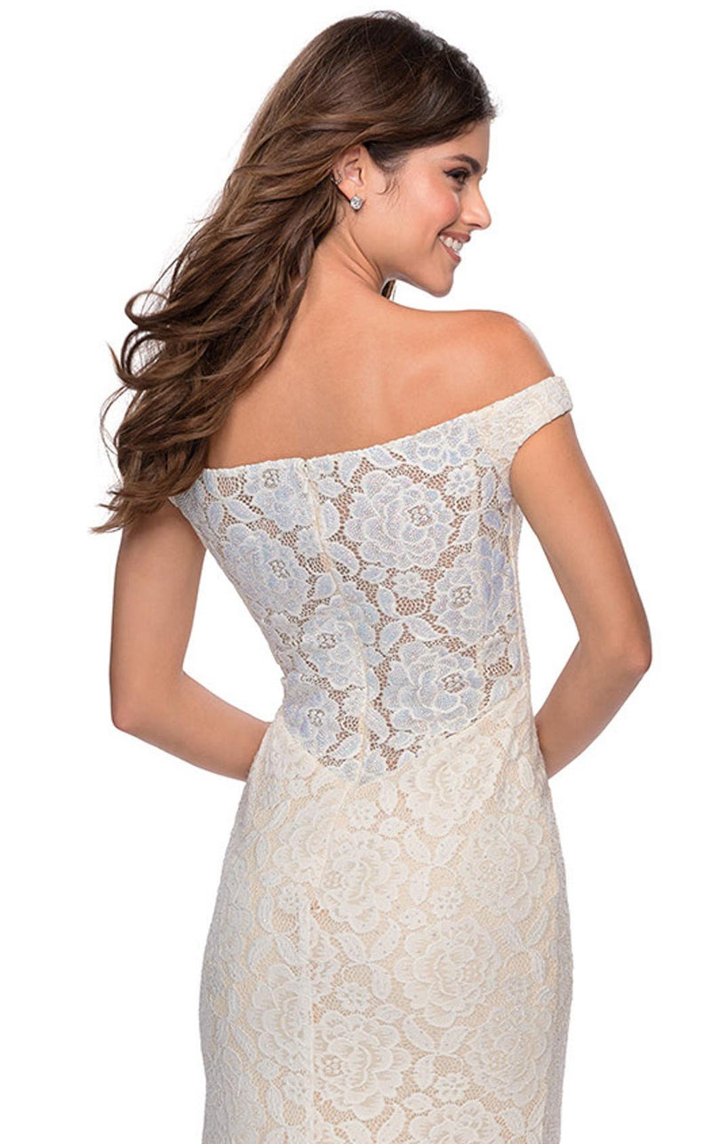 la femme white cocktail dress La Femme - 19415SC Sparkling Strapless Empire Waist Cocktail Dress