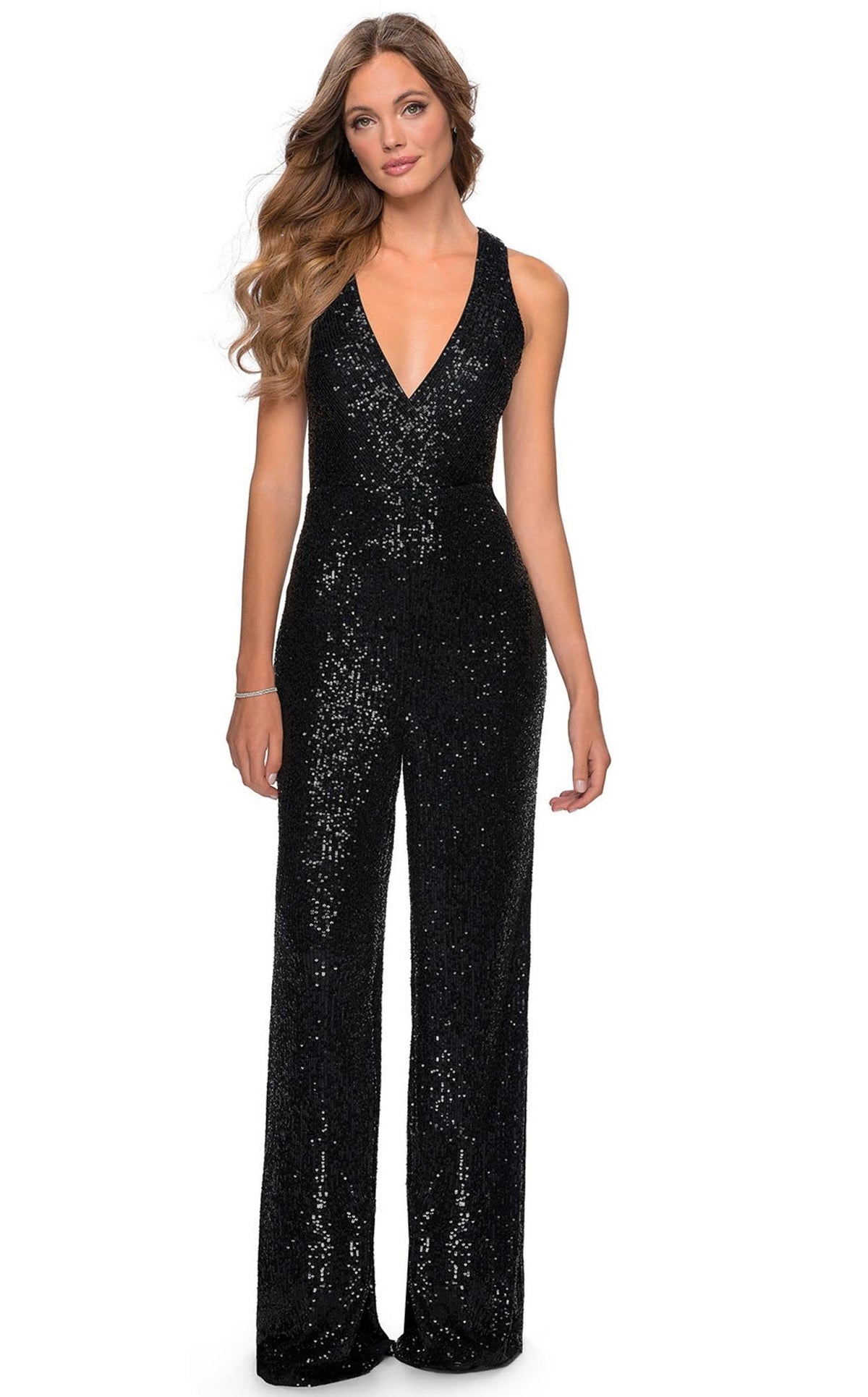 La Femme 28719 Jumpsuit Prom Dress - White | NewYorkDress