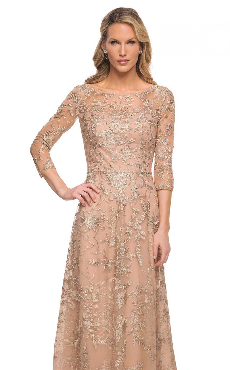La Femme 30021 Prom Dress - Light Gold | NewYorkDress La Femme 30021 Prom Dress - Light Gold | NewYorkDress