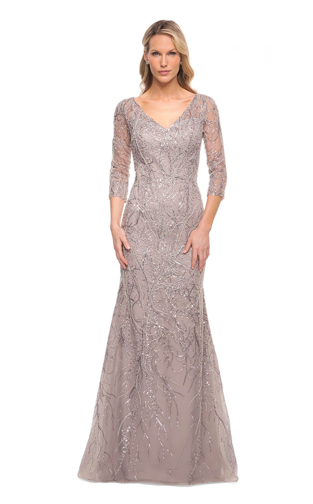 La Femme 30044 Prom Dress - Lavender-Grey