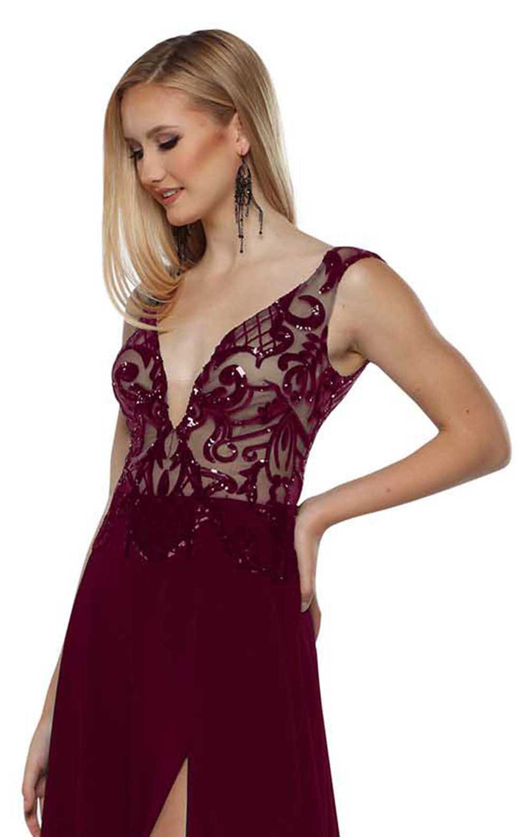 Zoey Grey 31405 Burgundy