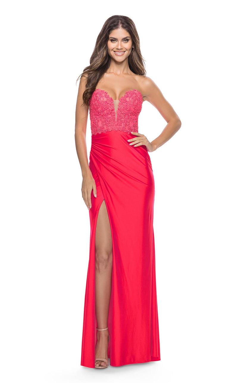 La Femme 31411 Dress Neon-Coral