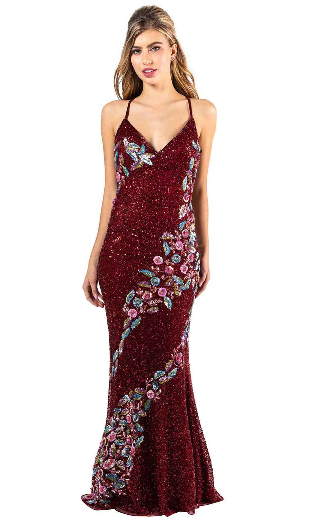 Primavera Couture 3243 Burgundy-Multi