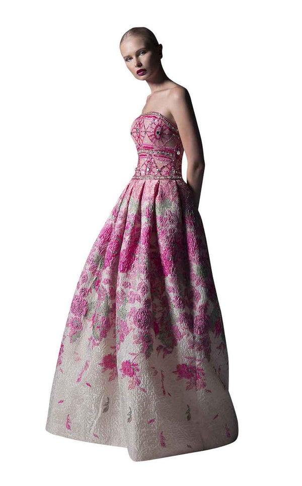 Edward Arsouni Couture SS0334 Fuchsia-Ecru