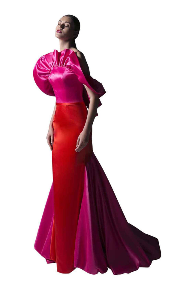 Edward Arsouni Couture SS0344 Red/Fuchsia