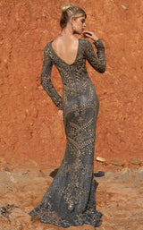 Primavera Couture 3690 Charcoal-Gold